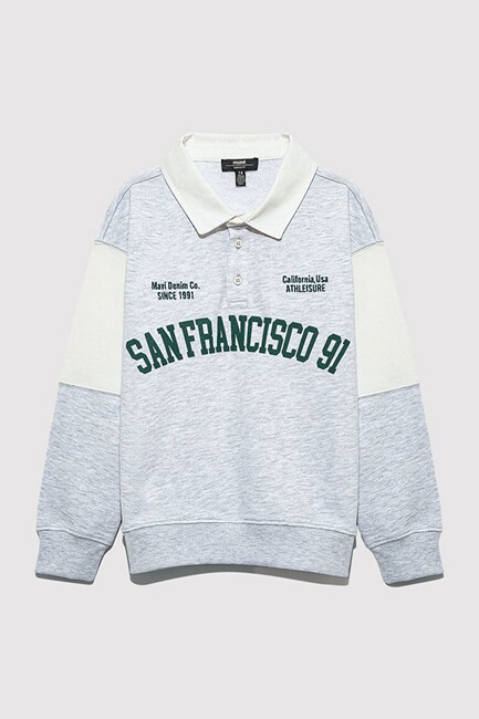 Erkek Çocuk San Francisco 91 Baskılı Sweat 6S10123-88467 Gri (3)
