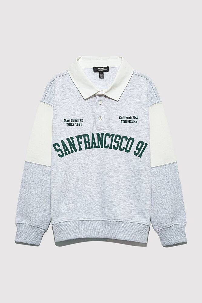 Erkek Çocuk San Francisco 91 Baskılı Sweat 6S10123-88467 Gri 