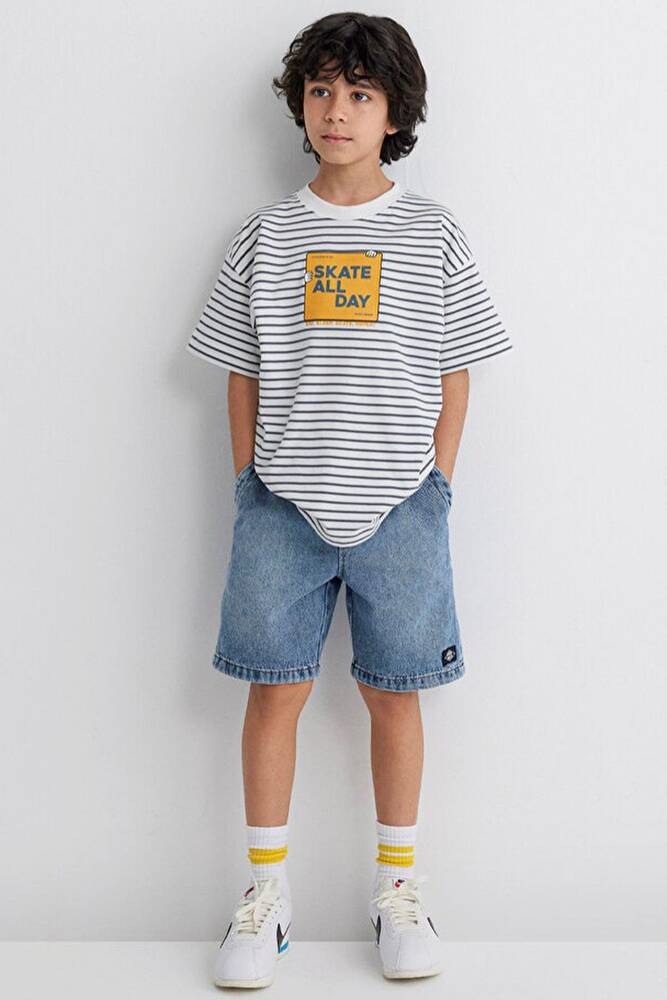 Erkek Çocuk Skate All Day Baskılı Tişört 6610263-89187 Gri 