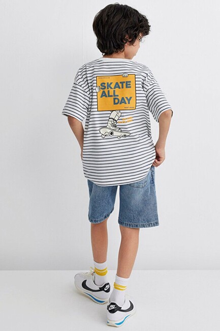 Erkek Çocuk Skate All Day Baskılı Tişört 6610263-89187 Gri (2)