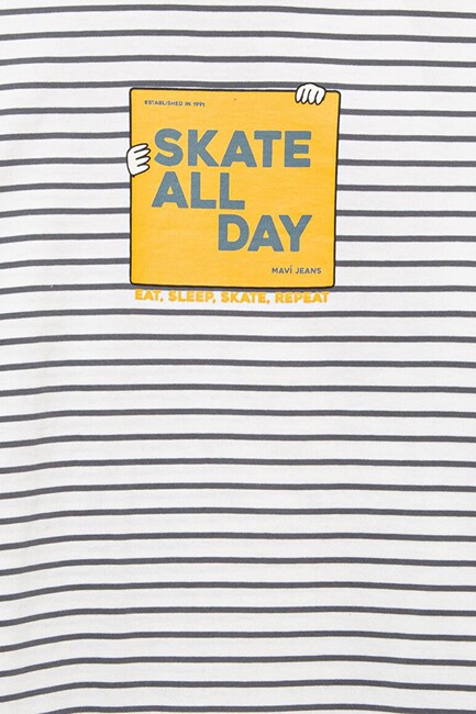 Erkek Çocuk Skate All Day Baskılı Tişört 6610263-89187 Gri - Thumbnail