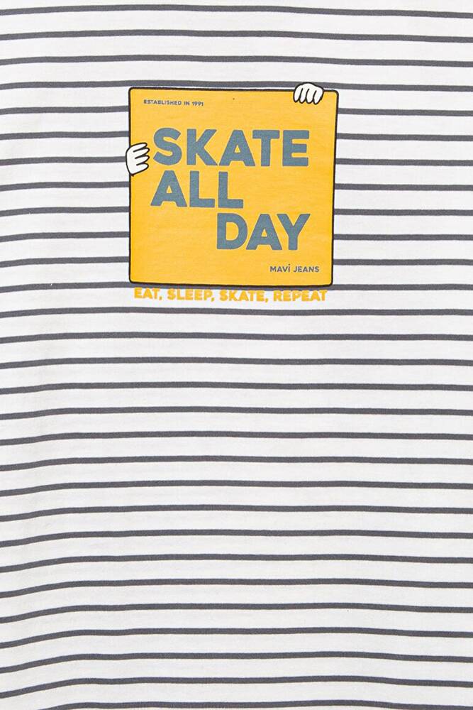 Erkek Çocuk Skate All Day Baskılı Tişört 6610263-89187 Gri 