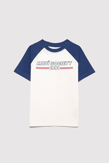 Erkek Çocuk Socıety Baskılı Tişört 6610357-70057 Beyaz (1)