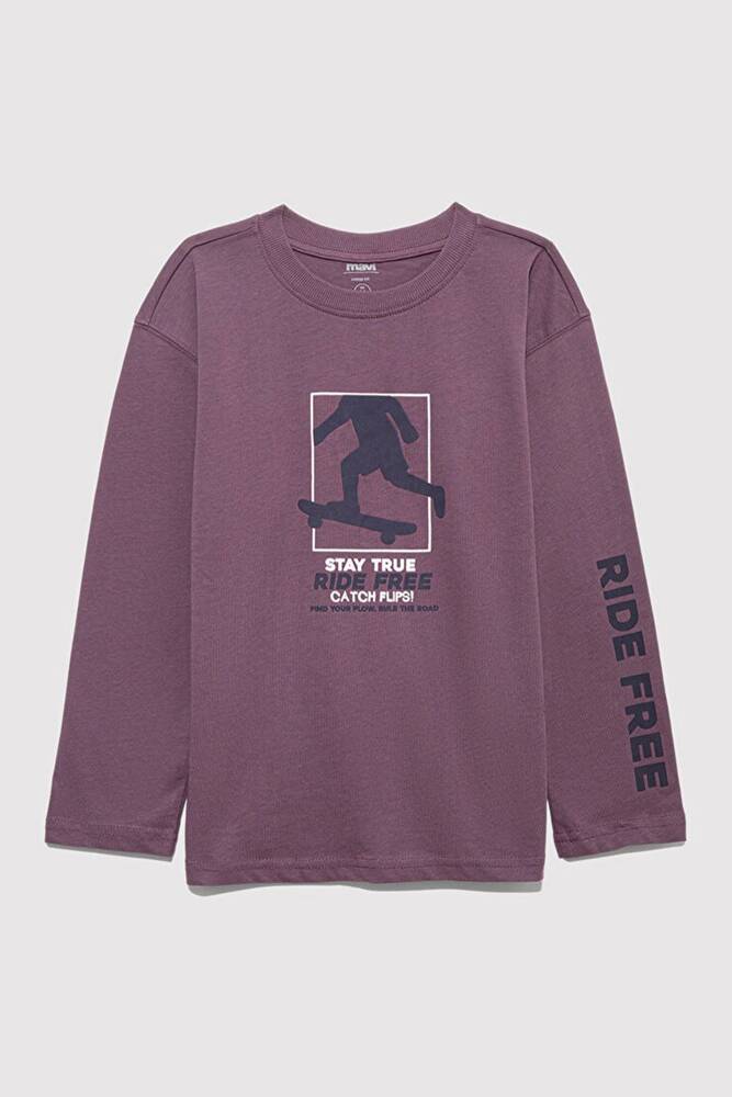 Erkek Çocuk Stay True Baskılı Tişört 6610366-70656 Bej 