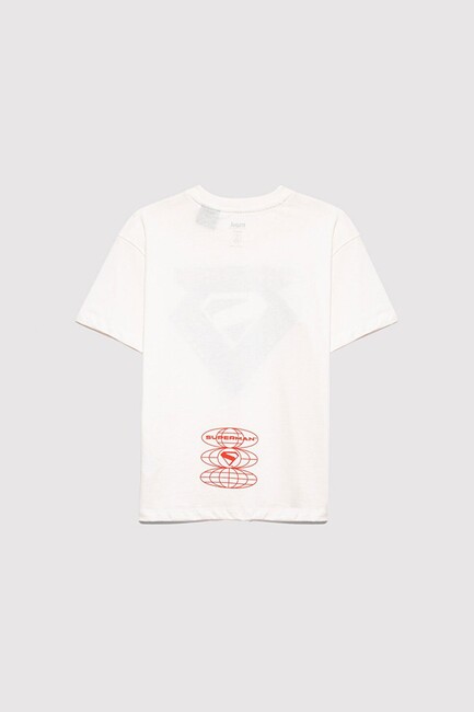 Erkek Çocuk Superman Baskılı Tişört 6610381-70057 Ekru (2)