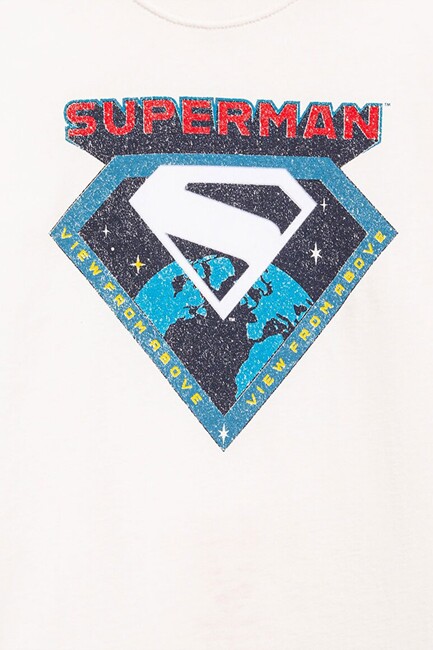 Erkek Çocuk Superman Baskılı Tişört 6610381-70057 Ekru (3)