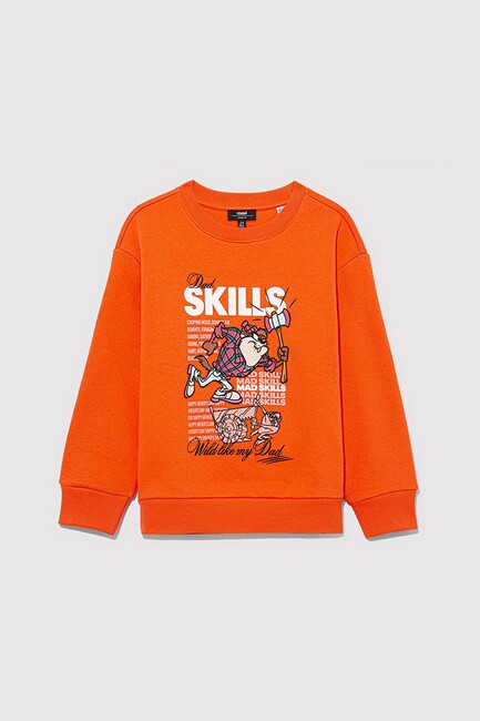 Erkek Çocuk Taz Baskılı Sweat 6S10080-82823 Turuncu (2)