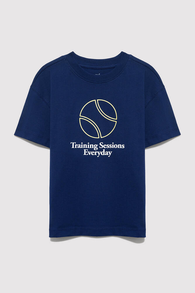 Erkek Çocuk Training Sessions Baskılı Tişört 6610402-70491 Lacivert 