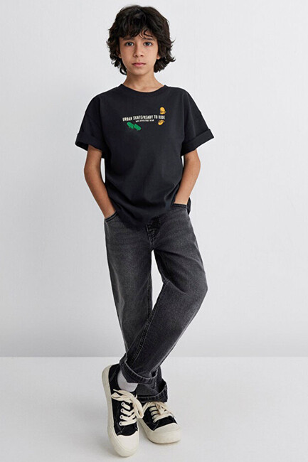 Erkek Çocuk Urban Skate Baskılı Tişört 6610275-70087 Gri (1)