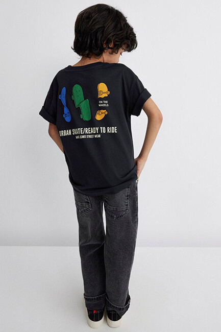 Erkek Çocuk Urban Skate Baskılı Tişört 6610275-70087 Gri (2)