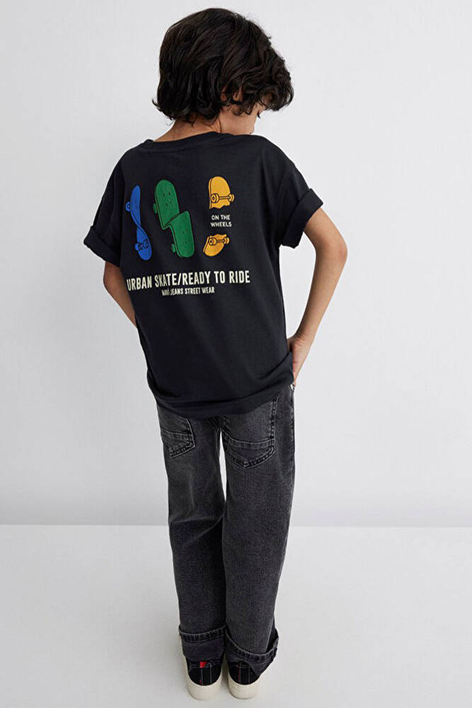 Erkek Çocuk Urban Skate Baskılı Tişört 6610275-70087 Gri 