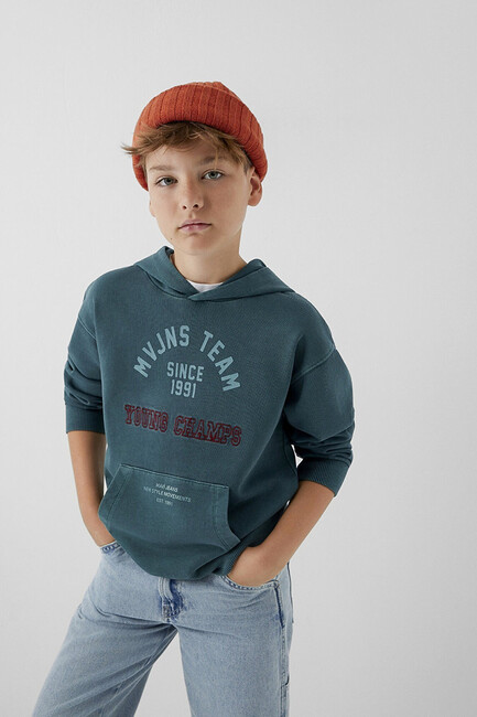 Erkek Çocuk Young Champs Baskılı Sweat 6S10184-71932 Yeşil