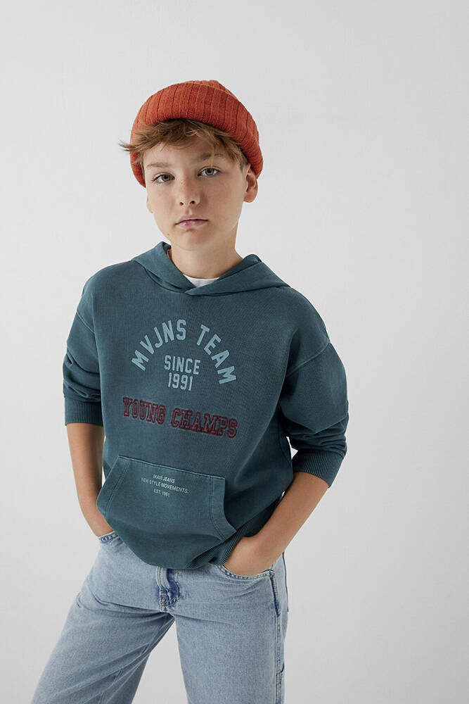 Erkek Çocuk Young Champs Baskılı Sweat 6S10184-71932 Yeşil  - 1