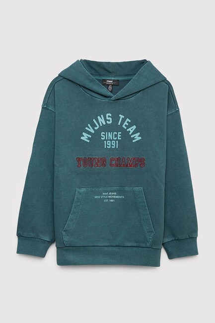 Erkek Çocuk Young Champs Baskılı Sweat 6S10184-71932 Yeşil (2)