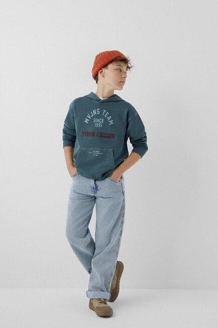 Erkek Çocuk Young Champs Baskılı Sweat 6S10184-71932 Yeşil  (1)