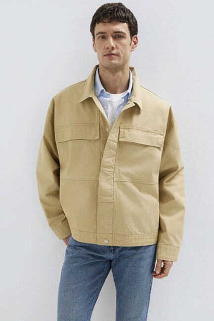 Erkek Çok Cepli Gömlek 0211872-70204 Bej (2)