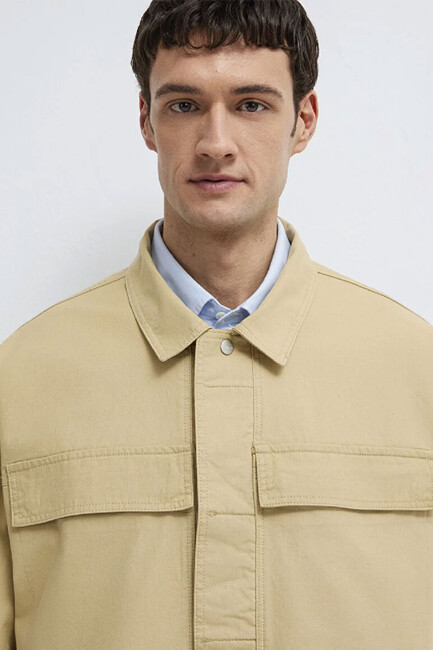 Erkek Çok Cepli Gömlek 0211872-70204 Bej - Thumbnail