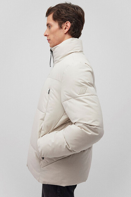 Erkek Dik Yaka Ceket 0110462-70144 Bej - Thumbnail