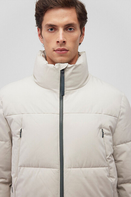 Erkek Dik Yaka Ceket 0110462-70144 Bej - Thumbnail