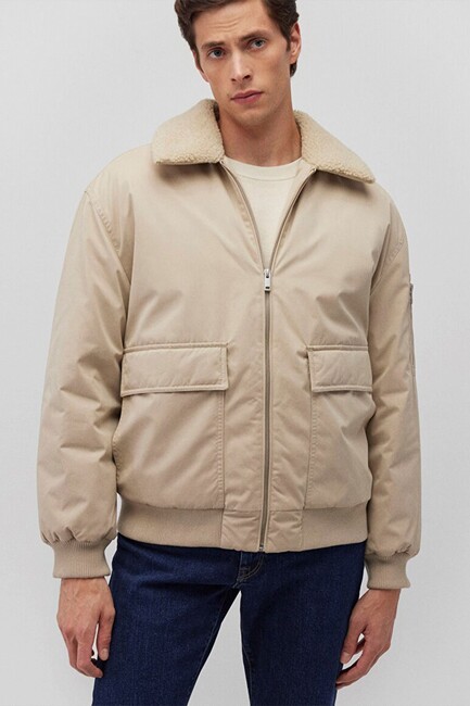 Erkek Dik Yaka Ceket 0110465-86559 Bej (1)