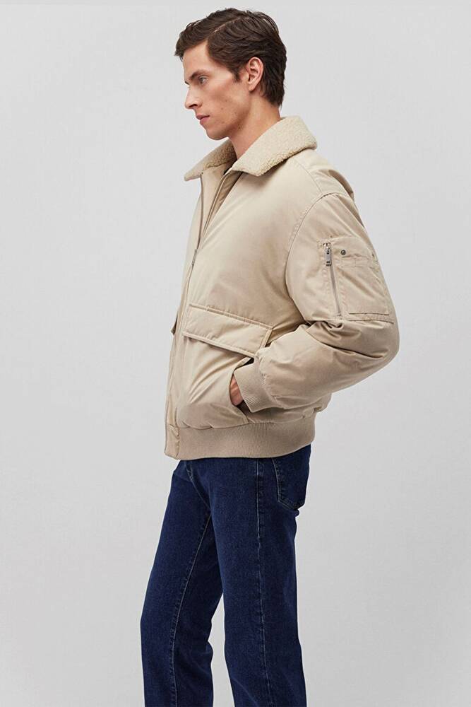 Erkek Dik Yaka Ceket 0110465-86559 Bej 