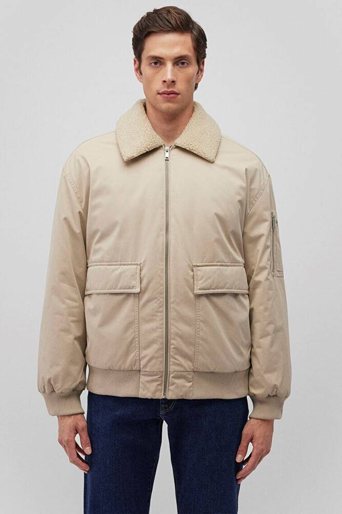 Erkek Dik Yaka Ceket 0110465-86559 Bej 