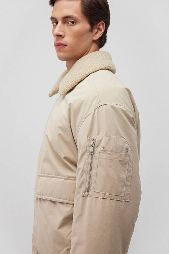 Erkek Dik Yaka Ceket 0110465-86559 Bej 