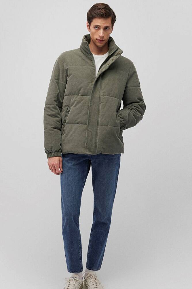 Erkek Dik Yaka Ceket 0110476-85485 Yeşil 