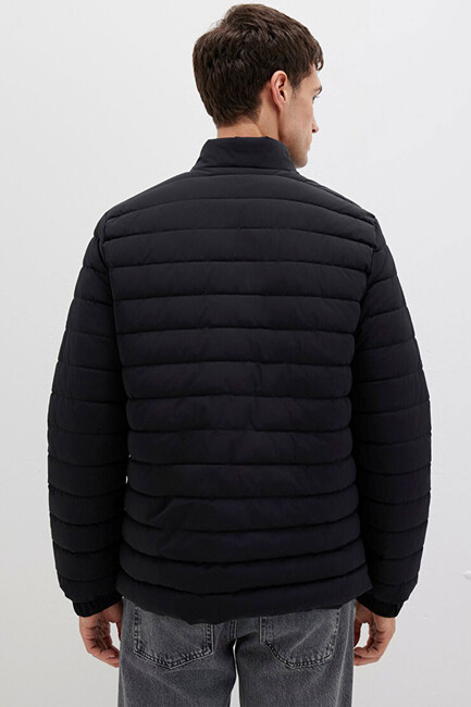 Erkek Dik Yaka Ceket 0110618-71379 Siyah - Thumbnail