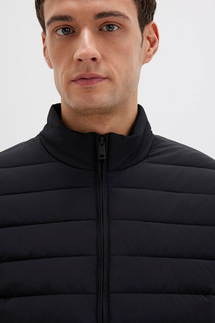 Erkek Dik Yaka Ceket 0110618-71379 Siyah - Thumbnail