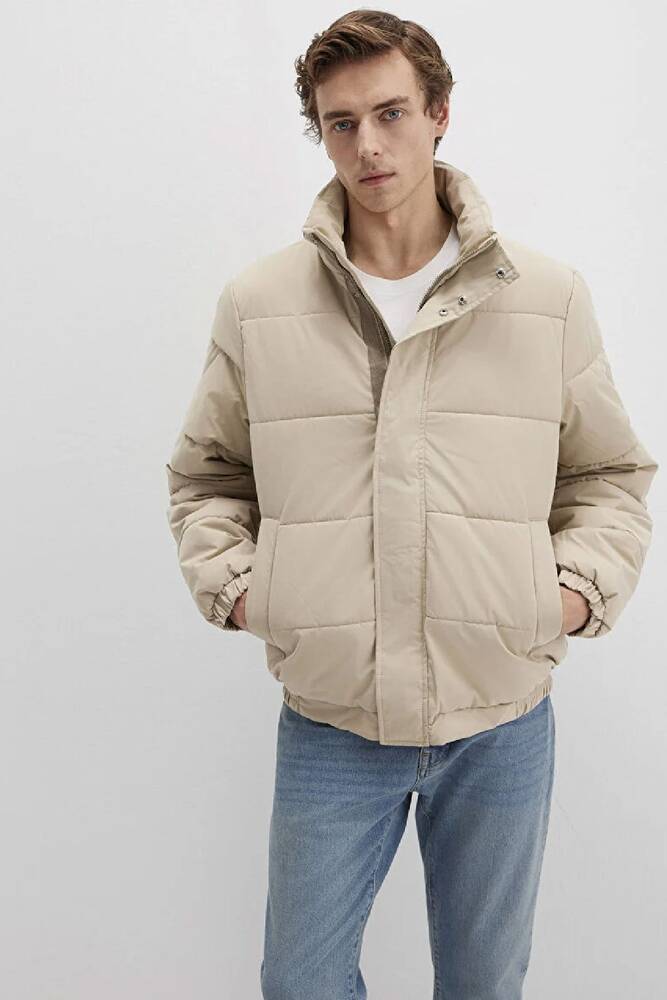 Erkek Dik Yaka Mont 0110470-86559 Bej 