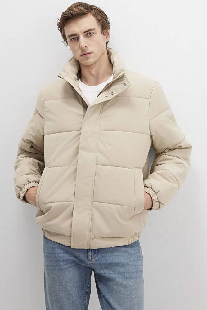 Erkek Dik Yaka Mont 0110470-86559 Bej 