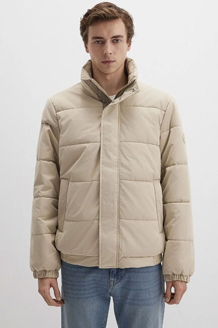 Erkek Dik Yaka Mont 0110470-86559 Bej - Thumbnail