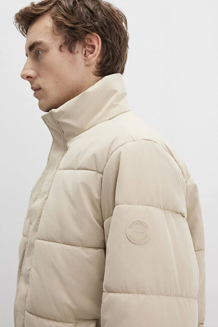 Erkek Dik Yaka Mont 0110470-86559 Bej - Thumbnail