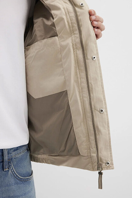 Erkek Dik Yaka Mont 0110470-86559 Bej - Thumbnail