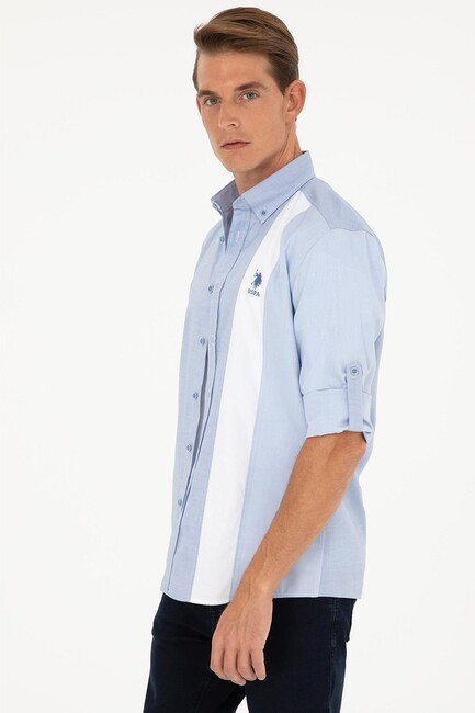 Erkek Dokuma Gömlek 000-1835771 Mavi (1)