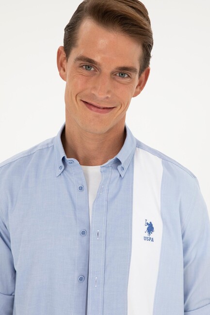 Erkek Dokuma Gömlek 000-1835771 Mavi (2)