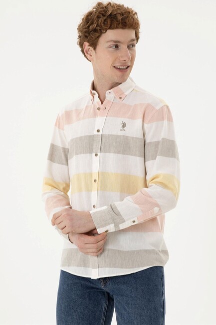 Erkek Dokuma Gömlek 000-1837589 Haki (3)