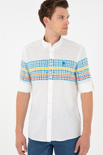 Erkek Dokuma Gömlek 000-1838252 Mavi (3)