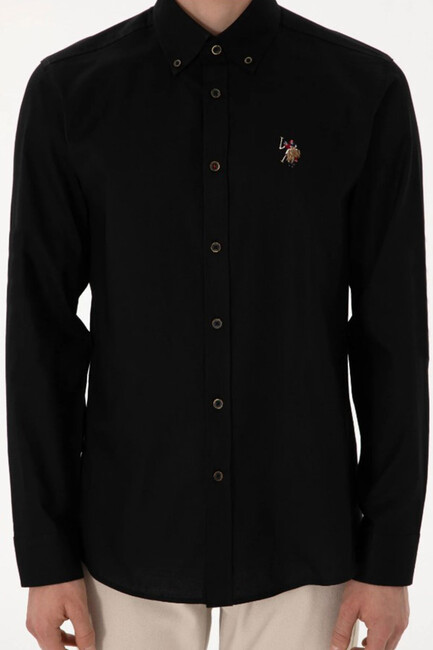 Erkek Dokuma Gömlek 000-2082904 Siyah - Thumbnail