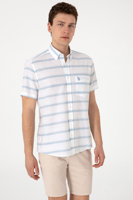 Erkek Dokuma Gömlek 000-2106624 Mavi (1)