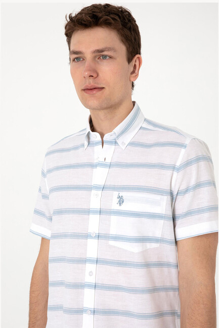 Erkek Dokuma Gömlek 000-2106624 Mavi (2)