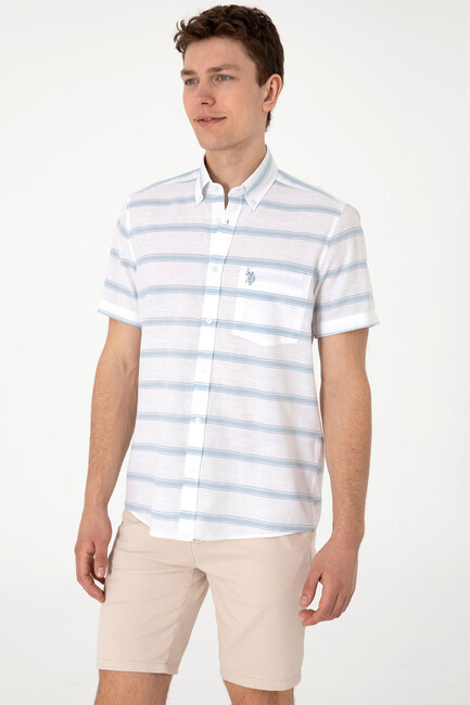 Erkek Dokuma Gömlek 000-2106624 Mavi (3)