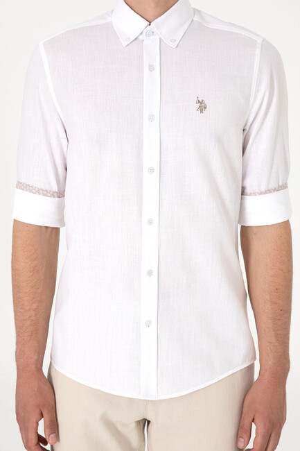 Erkek Dokuma Gömlek 000-2106636 Beyaz - Thumbnail