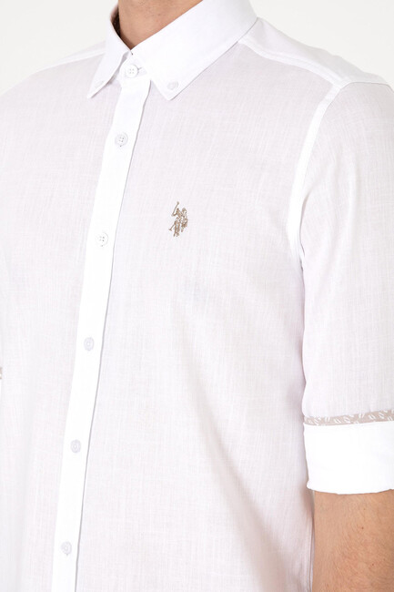 Erkek Dokuma Gömlek 000-2106636 Beyaz - Thumbnail