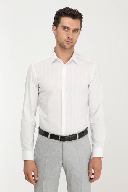 Erkek Dokuma Klasik Gömlek 10143050 Beyaz (1)