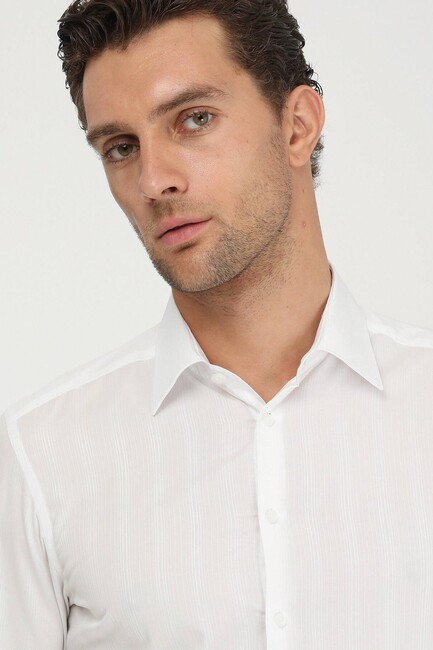 Erkek Dokuma Klasik Gömlek 10143050 Beyaz (3)