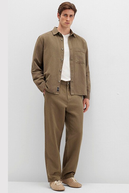 Erkek Dokuma Pantolon 0010501-71816 Haki (2)