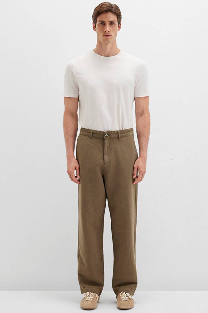 Erkek Dokuma Pantolon 0010501-71816 Haki 