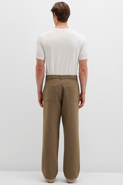 Erkek Dokuma Pantolon 0010501-71816 Haki - Thumbnail